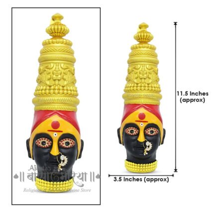 Tulja Bhavani Jagdamba Mata Kuldevi Mukhotta Ma Ammavari Face Face Kulswamini Maa/Mukhota/Margashirsha Laxmi (Devi Mukh Height is: 11.5 Inch) (तुळजा भवानी जगदंबा माता कुलदेवी मुखवटा मां अम्मावरी मुख कुलस्वामिनी माँ/मुखवटा /मार्गशीर्ष लक्ष्मी)