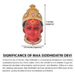 Maa Siddhidatri Devi Face Handcrafted Goddess Mukhavata for Navratri Puja, Durga Puja (Devi Mukh Height is: 7 Inch) (नवरात्री पूजा, दुर्गा पूजेसाठी माँ सिद्धिदात्री देवी मुखवटा) - Image 2
