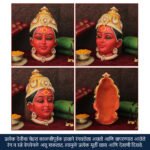 Maa Siddhidatri Devi Face Handcrafted Goddess Mukhavata for Navratri Puja, Durga Puja (Devi Mukh Height is: 7 Inch) (नवरात्री पूजा, दुर्गा पूजेसाठी माँ सिद्धिदात्री देवी मुखवटा) - Image 3