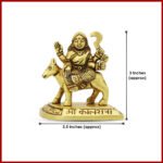 Maa Kalratri Devi Idol | Brass Finish Navdurga Murti for Home Mandir, Navratri Pooja & Gifting (3 Inch) (माँ कालरात्री देवी मूर्ती | गृहमंदिरासाठी ब्रास फिनिश नवदुर्गा मूर्ती) - Image 5