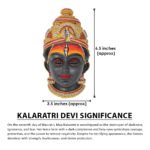 Maa Kalaratri Devi Face – Seventh Form of Navdurga | Handcrafted Shakti Roop Traditional Mukhavata for Navratri Puja (6.5 Inch) (माँ कालरात्री देवी मुख - नवदुर्गेचे सातवे रूप) - Image 3