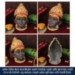 Maa Kalaratri Devi Face – Seventh Form of Navdurga | Handcrafted Shakti Roop Traditional Mukhavata for Navratri Puja (6.5 Inch) (माँ कालरात्री देवी मुख - नवदुर्गेचे सातवे रूप) - Image 2