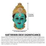 Maa Katyayani Devi Face Idol – Fierce Warrior Goddess & Sixth Form of Navdurga | Handcrafted Mukhavata for Navratri Pooja, Temple Decor & Spiritual Protection (माँ कात्यायनी देवी दर्शनी मूर्ती - भयंकर योद्धा देवी आणि नवदुर्गेचे सहावे रूप) - Image 3