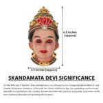 Skandamata Devi Face Idol – Fifth Form of Navdurga Padmasana Devi/Mother of Kartikeya Mukhavata for Puja (स्कंदमाता देवी मुखी मूर्ती – नवदुर्गा पद्मासन देवीचे पाचवे रूप) - Image 3