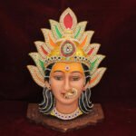 Padmasundari Mahalaxmi Devi Face पद्मसुंदरी महालक्ष्मी देवी फेस / श्री पद्मसुंदरी महालक्ष्मी देवी मुखवटा Goddess for Margashirsha Varaha Laxmi,Guruvar Puja, Navratri Pooja (Devi Mukh Height is: 10 Inch)