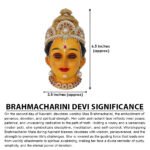 Brahmacharini Devi Face Idol – Second Form of Navdurga Tapasvini Durga/Yogini Devi Face Mukhavata for Puja & Home Altar (ब्रह्मचारिणी देवी मुखी मूर्ती - नवदुर्गा तपस्विनी दुर्गेचे दुसरे रूप) - Image 3