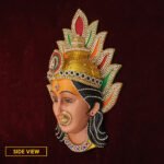 Padmasundari Mahalaxmi Devi Face पद्मसुंदरी महालक्ष्मी देवी फेस / श्री पद्मसुंदरी महालक्ष्मी देवी मुखवटा Goddess for Margashirsha Varaha Laxmi,Guruvar Puja, Navratri Pooja (Devi Mukh Height is: 10 Inch) - Image 5