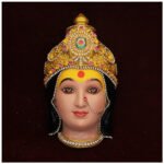 Mauli Mahalaxmi Face / Devi Mukha for Pooja & Temple Decoration | Mata Rani Face for Varalakshmi Puja, Navratri & Festive Mandir Decor (Devi Mukh Height is: 8 Inch) (पूजा आणि मंदिराच्या सजावटीसाठी माऊली महालक्ष्मी चेहरा / देवी मुख)
