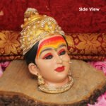 Dhanshree Mahalaxmi Devi Face धनश्री महालक्ष्मी देवी फेस / श्री धनश्री महालक्ष्मी देवी मुखवटा (Mukhavata) for Vara Lakshmi & Margashirsha Vrat Pooja (Devi Mukh Height is: 6.5 Inch) - Image 3