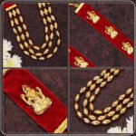 Devi Jewellery Lakshmi Velvet Haar Mala for Idol Decoration | 10 Inch Decorative Laxmi Mala with Golden Beads | Goddess Lakshmi Pooja Shringar Haar for Mandir, Diwali & Festival Decoration (मूर्ती सजावटीसाठी देवी ज्वेलरी लक्ष्मी मखमली हार-माळ) - Image 2