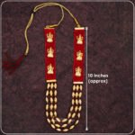 Devi Jewellery Lakshmi Velvet Haar Mala for Idol Decoration | 10 Inch Decorative Laxmi Mala with Golden Beads | Goddess Lakshmi Pooja Shringar Haar for Mandir, Diwali & Festival Decoration (मूर्ती सजावटीसाठी देवी ज्वेलरी लक्ष्मी मखमली हार-माळ) - Image 3