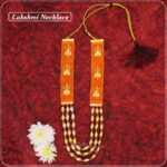 Lakshmi Velvet Haar Mala for Idol Decoration | 10 Inch Decorative Laxmi Mala with Golden Beads | Goddess Lakshmi Pooja Shringar Haar for Mandir, Diwali & Festival Decoration (मूर्ती सजावटीसाठी लक्ष्मी वेलवेट हार माला)