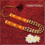 Lakshmi Velvet Haar Mala for Idol Decoration | 10 Inch Decorative Laxmi Mala with Golden Beads | Goddess Lakshmi Pooja Shringar Haar for Mandir, Diwali & Festival Decoration (मूर्ती सजावटीसाठी लक्ष्मी वेलवेट हार माला) - Image 2