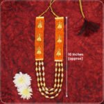 Lakshmi Velvet Haar Mala for Idol Decoration | 10 Inch Decorative Laxmi Mala with Golden Beads | Goddess Lakshmi Pooja Shringar Haar for Mandir, Diwali & Festival Decoration (मूर्ती सजावटीसाठी लक्ष्मी वेलवेट हार माला) - Image 4