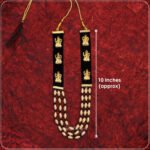 Devi Lakshmi Haar / Necklace for Goddess Idol – Black Velvet Finish with Golden Lakshmi Motifs, Traditional Shringar Jewellery for Mandir & Pooja (Approx. 10 Inches) (देवी लक्ष्मी हार / देवी मूर्तीसाठी हार) - Image 3