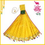 Chandrakore Design Gudi for Gudi Padwa Ugadi Vastra for Gudhi Padwa Festival Traditional Maharashtrian Gudi Cover Saree Cloth for GudiPadva | Readymade Ugadi & GudhiPadawa Decoration Pooja DécorTraditional Maharashtrian Festival Decoration (28 inch) (गुढीपाडव्यासाठी चंद्रकोर डिझाइन गुढी गुढीपाडव्यासाठी उगाडी वस्त्र)