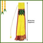 Shubh Gudi (गुढी) Maharashtrian Festival Gudhi Silk Saree Fabric, Bright, Beautiful, Traditional, Easy to Use for Guwdi Padva Festival at Home(Full Size) (28 Inches) Yellow (शुभ गुढी (गुढी) महाराष्ट्रीयन उत्सव गुढी सिल्क साडी) - Image 4