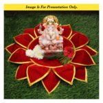 Kamal Aasan कमळ आसन Velvet Pooja Mat – Idol Base for Lakshmi, Gauri Ganpati, Saraswati, Durga, Varalakshmi, Ganesh Margashish Puja, KAMAL AASAN Navratri (16 Inch) (कमल आसन कमळ आसन मखमली पूजा चटई) - Image 3