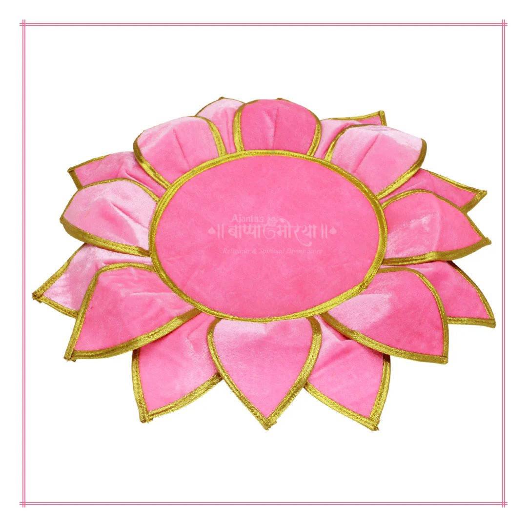 ALKA3 Decorative Lotus Kamal Aasan कमळ आसन for Home Temple | Sacred Pooja Velvet Cloth for Deity Idols – Navratri & Margashirsha Special (गृह मंदिरासाठी सजावटीचे कमळ आसन) - Image 1