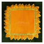 Velvet Chaurang Aasan चौरंग आसन for Diya, Kalash & Idol Kamal Holy Lotus Flower Asan Ideal for Kalash Pooja God and Godesses Sthapna (18×18 Inch ) (मखमली चौरंग आसन चौरंग आसन दीया, कलश आणि मूर्ती कमल होली कमलपुष्प आसन)