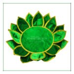 Lotus Aasan Kamal Aasan – Traditional Green Velvet Pooja लोटस आसन कमळ आसन Asan for Idols & Deities कमळ आसन Decorative Mandir Lotus Seat Decorative Lotus Mat for Mandir, Navratri, Margashirsha Puja Guruvar Vratam Puja (16 Inch) - Image 2