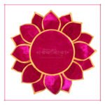 Kamal Aasan कमळ आसन Velvet Pooja Mat – Idol Base for Lakshmi, Gauri Ganpati, Saraswati, Durga, Varalakshmi, Ganesh | Margashish Puja, Navratri (16 Inch) (कमळ आसन) - Image 2