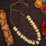 Traditional Mahalaxmi Haar Necklace | Red Thread Putali Haar Devi Mala for Idol Shringar | Temple Jewellery Ornament Putali Haar for Women, Red Thread Design Putali Haar Beauty Necklace Ornament Devi Mala Also For Dulhan (पारंपारिक महालक्ष्मी हार) - Image 4