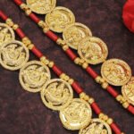 Traditional Mahalaxmi Haar Necklace | Red Thread Putali Haar Devi Mala for Idol Shringar | Temple Jewellery Ornament Putali Haar for Women, Red Thread Design Putali Haar Beauty Necklace Ornament Devi Mala Also For Dulhan (पारंपारिक महालक्ष्मी हार) - Image 5