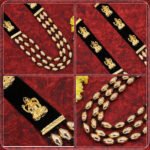 Devi Lakshmi Haar / Necklace for Goddess Idol – Black Velvet Finish with Golden Lakshmi Motifs, Traditional Shringar Jewellery for Mandir & Pooja (Approx. 10 Inches) (देवी लक्ष्मी हार / देवी मूर्तीसाठी हार) - Image 4