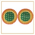 Samai Aasan Set for Navratri Diwali Margashish Festival Occasions | Traditional Decorative Base for Samai/Deep Stand | Home Temple Pooja Decor (9 inches Diameter) (Set of 2) (नवरात्री दिवाळी मार्गशीष उत्सवाच्या प्रसंगांसाठी समई आसन सेट)