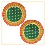 Samai Aasan Set for Navratri Diwali Margashish Festival Occasions | Traditional Decorative Base for Samai/Deep Stand | Home Temple Pooja Decor (9 inches Diameter) (Set of 2) (नवरात्री दिवाळी मार्गशीष उत्सवाच्या प्रसंगांसाठी समई आसन सेट) - Image 2