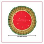 Paithani Samai/Kalash Asan for Ganesh Chaturthi Navratri Margashsish Pujs – Round Pooja Mat/Devi Aasan Multipurpose Use ((9 inches Diameter) (Set of 2) Multipurpose Use ) (गणेश चतुर्थी नवरात्री मार्गशीर्ष पूजेसाठी पैठणी समई/कलश आसन) - Image 2