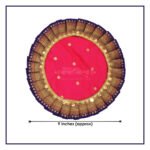 Paithani Samai Kalash Asan 9 Inch | Traditional Maharashtrian Pooja Mat for Samai, Diya & Kalash Sthapana (9 inches Diameter) (Set of 2) (पैठणी समई कलश आसन ९ इंच | समईसाठी पारंपारिक महाराष्ट्रीय पूजा चटई) - Image 2