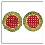 Paithani Samai Kalash Asan 9 Inch | Traditional Maharashtrian Pooja Mat for Samai, Diya & Kalash Sthapana (9 inches Diameter) (Set of 2) (पैठणी समई कलश आसन ९ इंच | समईसाठी पारंपारिक महाराष्ट्रीय पूजा चटई)