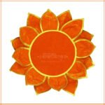 Orange Lotus Aasan for Pooja | Velvet Puja Aasan with Golden Border | 16 Inch Decorative Chowki Mat for Ganpati, Lakshmi, Devi & Temple Use (पूजेसाठी केशरी कमळ आसन) - Image 4