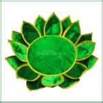 Lotus Aasan Kamal Aasan – Traditional Green Velvet Pooja लोटस आसन कमळ आसन Asan for Idols & Deities कमळ आसन Decorative Mandir Lotus Seat Decorative Lotus Mat for Mandir, Navratri, Margashirsha Puja Guruvar Vratam Puja (16 Inch) (पूजेसाठी पारंपरिक हिरवा  मखमली कमळ आसन )