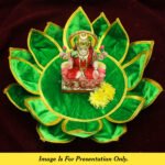 Lotus Aasan Kamal Aasan – Traditional Green Velvet Pooja लोटस आसन कमळ आसन Asan for Idols & Deities कमळ आसन Decorative Mandir Lotus Seat Decorative Lotus Mat for Mandir, Navratri, Margashirsha Puja Guruvar Vratam Puja (16 Inch) (पूजेसाठी पारंपरिक हिरवा  मखमली कमळ आसन ) - Image 4
