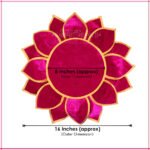 Kamal Aasan Velvet Pooja Mat – Idol Base for Lakshmi, Gauri Ganpati, Saraswati, Durga, Varalakshmi, Ganesh | Margashish Puja, Navratri (16 Inch) (कमळ आसन लक्ष्मीसाठी मखमली पूजा चटई) - Image 3