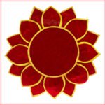 Kamal Aasan कमळ आसन Velvet Pooja Mat – Idol Base for Lakshmi, Gauri Ganpati, Saraswati, Durga, Varalakshmi, Ganesh Margashish Puja, KAMAL AASAN Navratri (16 Inch) (कमळ आसन मखमली पूजा चटई)