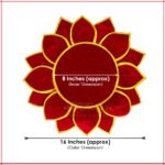 Kamal Aasan कमळ आसन Velvet Pooja Mat – Idol Base for Lakshmi, Gauri Ganpati, Saraswati, Durga, Varalakshmi, Ganesh Margashish Puja, KAMAL AASAN Navratri (16 Inch) (कमळ आसन मखमली पूजा चटई) - Image 3