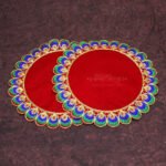 Traditional Velvet Puja Asan | Designer Chowki Aasan for Mandir, Idol Placement & Daily Pooja (10 x10 Aasan) (पारंपारिक मखमली पूजा आसन) - Image 9