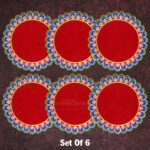 Traditional Velvet Puja Asan | Designer Chowki Aasan for Mandir, Idol Placement & Daily Pooja (10 x10 Aasan) (पारंपारिक मखमली पूजा आसन) - Image 8