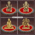 Traditional Velvet Puja Asan | Designer Chowki Aasan for Mandir, Idol Placement & Daily Pooja (10 x10 Aasan) (पारंपारिक मखमली पूजा आसन) - Image 6
