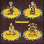 Traditional Velvet Puja Asan | Designer Chowki Aasan for Mandir, Idol Placement & Daily Pooja (10 x10 Aasan) (पारंपारिक मखमली पूजा आसन) - Image 3