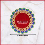 Traditional Velvet Pooja Asan for Idols & Deities |Velvet Designer Aasan For Mandir Temple Home Office Base Chowki Decorative Mandir Seat Decorative Mat for Mandir, Navratri, Margashirsha Puja Guruvar Vratam Puja (5 x5 inch Aasan) (मूर्ती आणि देवतांसाठी पारंपरिक मखमली पूजा आसन) - Image 5
