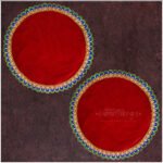 Pooja Velvet Aasan/Asan for Puja and Mandir Puja Altar Cloth |Puja Aasan Mat for Prayers - Handmade Decorative Pooja Mat Premium Kapda/Cloth for Mandir, Puja Chowki Mat, Puja Table & Temple | Fine Fabric (20x20 inch) ( Set OF 2) (पूजा मखमली आसन/पूजेसाठी आसन) - Image 2
